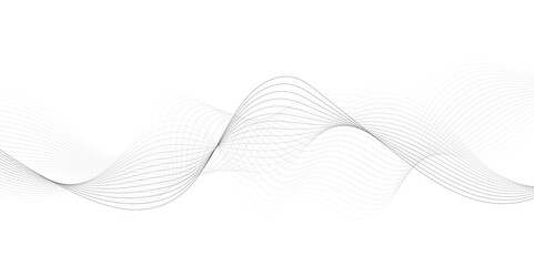Abstract grey wavy lines Digital frequency track equalizer background. Curved wave smooth stripe seamless pattern. Wave lines created using blend tool. graphic design template banner business wave.