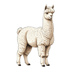 Cute Hand Drawn Alpaca Illustration