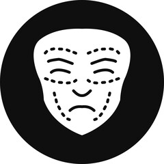 Facial Plastic Surgery Glyph Black Circle Icon