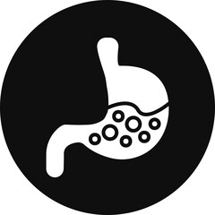 Gastroenterology Glyph Black Circle Icon