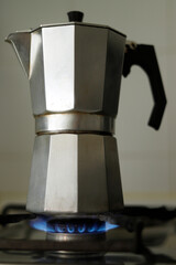 italian coffee maker on home gas stove