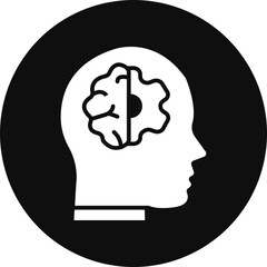 Deep Learning Glyph Black Circle Icon