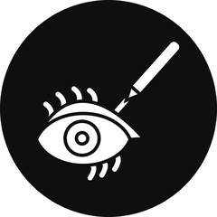 Eyeliner Glyph Black Circle Icon