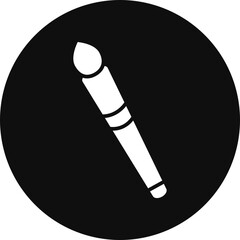 Brush Glyph Black Circle Icon