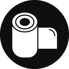 Rool On Glyph Black Circle Icon