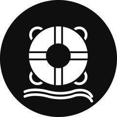 Life Saver Glyph Black Circle Icon