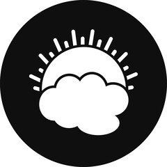 Sun Glyph Black Circle Icon