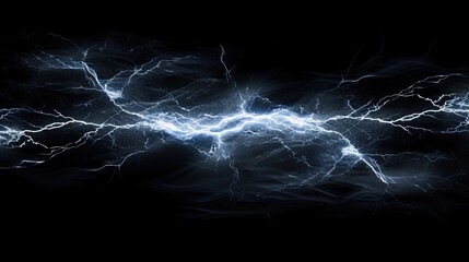 Fototapeta premium Electrifying flash of lightning piercing through a dark background, emphasizing the intensity of a storm