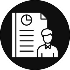 Employee Report Glyph Black Circle Icon