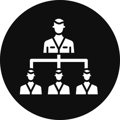 Team Structure Glyph Black Circle Icon