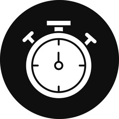 Stopwatch Glyph Black Circle Icon