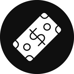 Currency Glyph Black Circle Icon