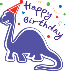 Happy Birthday dino. Vector illustration