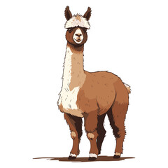 Hand Drawn Cute Llama Illustration