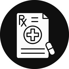 Obraz premium Prescription Glyph Black Circle Icon