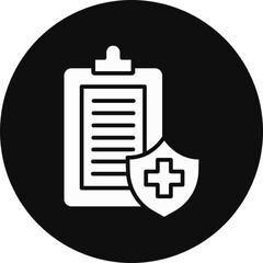 Medical Insurance Glyph Black Circle Icon