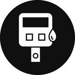 Glucometer Glyph Black Circle Icon