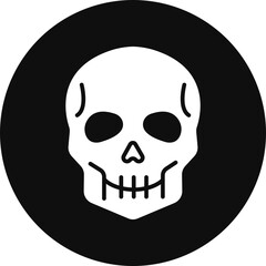 Skull Glyph Black Circle Icon