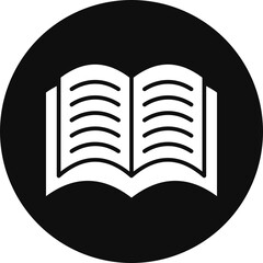 Book Glyph Black Circle Icon