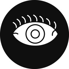 Eye Glyph Black Circle Icon