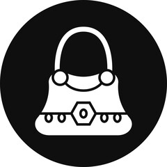 Hand Bag Glyph Black Circle Icon