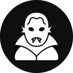 Vampire Glyph Black Circle Icon