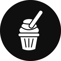 Ice Cream Glyph Black Circle Icon