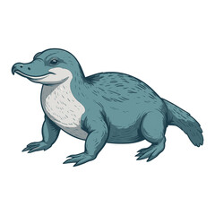 Hand Drawn Platypus Engraved Illustration