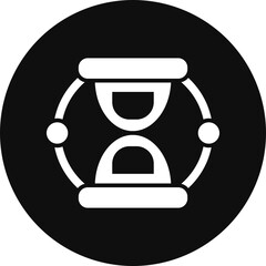 Sand Clock Glyph Black Circle Icon