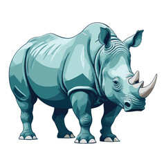 Modern Flat Rhino Illustration