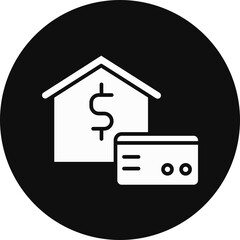 Atm Card Glyph Black Circle Icon