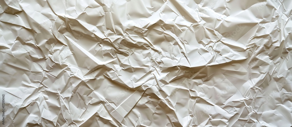 Poster Crumpled old white paper texture background with copy space image for text placement.