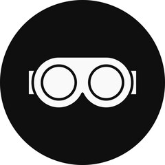 Goggle Glyph Black Circle Icon