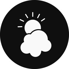 Hot spring Glyph Black Circle Icon