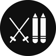 Ski Glyph Black Circle Icon