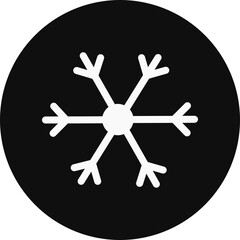 Snowy Glyph Black Circle Icon