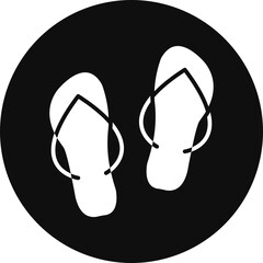 Slippers Glyph Black Circle Icon
