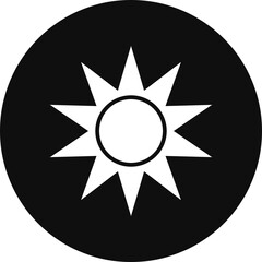 Sun Glyph Black Circle Icon