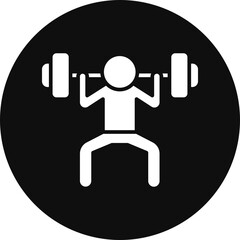 Weight Lifting Glyph Black Circle Icon