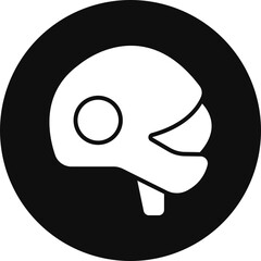 Bike Helmet Glyph Black Circle Icon