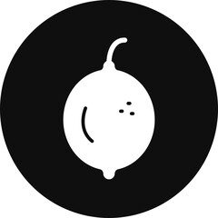 Lemon Glyph Black Circle Icon