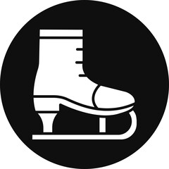 Skate Shoes Glyph Black Circle Icon