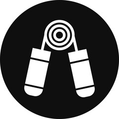 Hand Grip Glyph Black Circle Icon