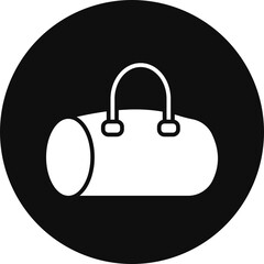 Duffle Bag Glyph Black Circle Icon
