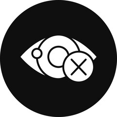 Blindness Glyph Black Circle Icon