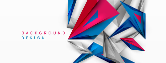 Fototapeta premium Minimal geometric abstract background. Low poly dynamic triangle design. Trendy techno business template for wallpaper, banner, background or landing