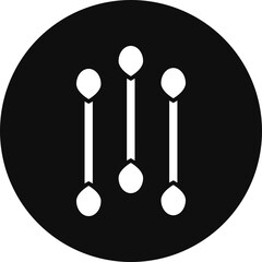 Cotton Bud Glyph Black Circle Icon