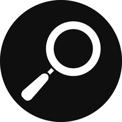 Magnifying Glass Glyph Black Circle Icon