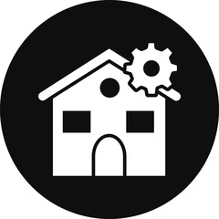 Home Glyph Black Circle Icon