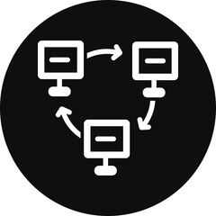 Network Connection Glyph Black Circle Icon